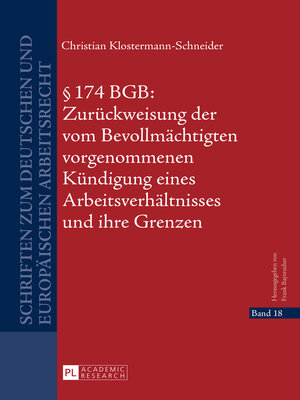 cover image of § 174 BGB
